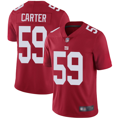 Men New York Giants 59 Lorenzo Carter Red Limited Red Inverted Legend Football NFL Jersey
